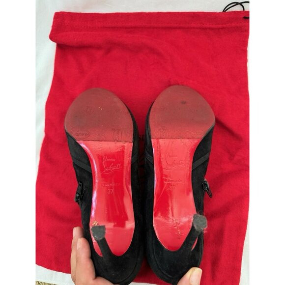 Christian Louboutin Women's  Ankle Boots Pump Round Toe With Bow  Black Size 36 - Picture 12 of 12